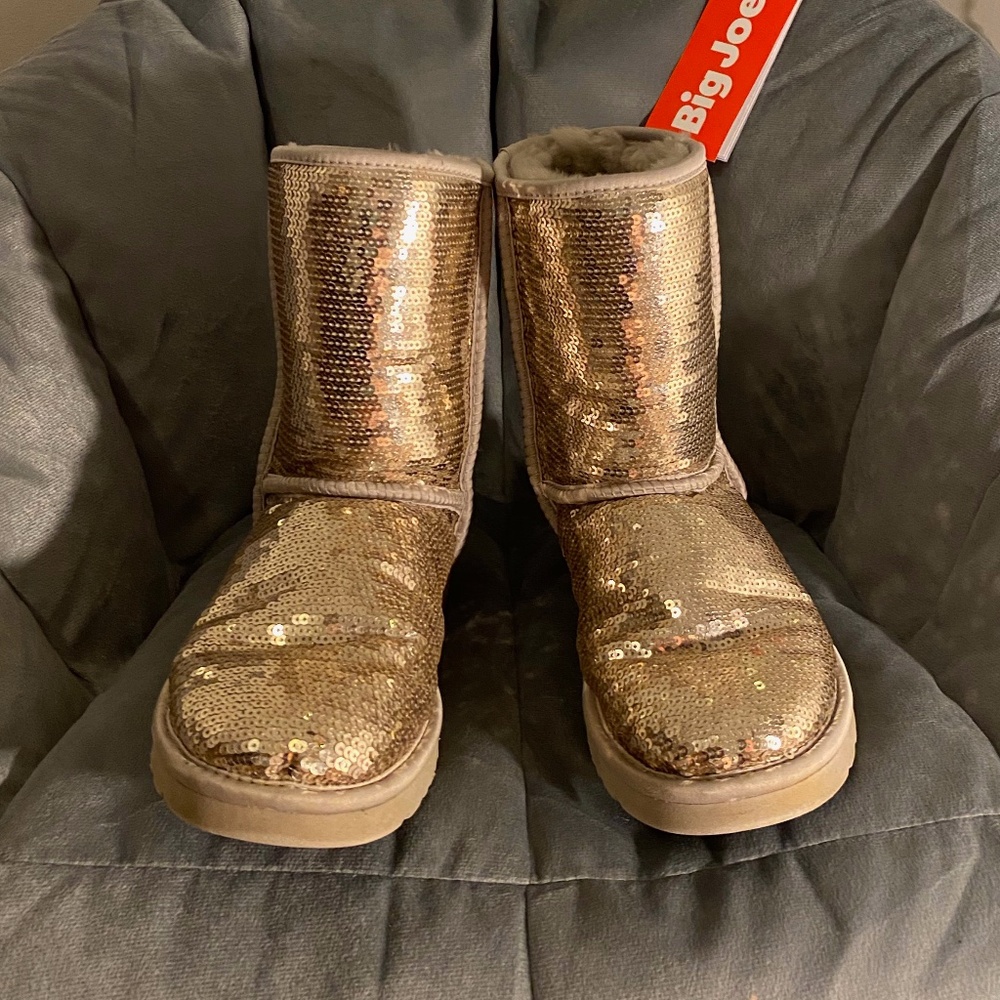 Silver Sequined Ugg Boots
